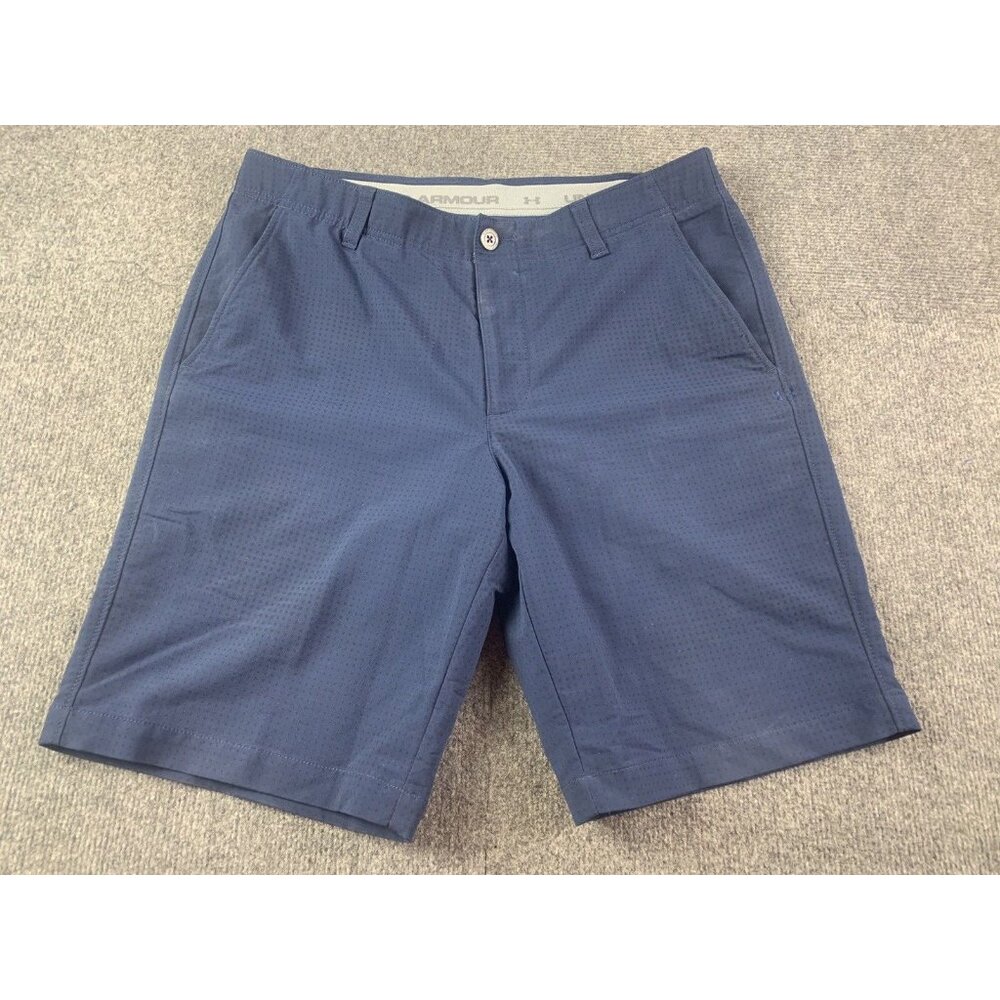 Under Armour Heat Gear Mens Flat Front Golf Shorts Size 34 Navy